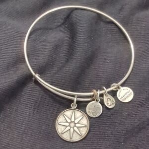 Alex and Ani Silver Compass Charm Bracelet